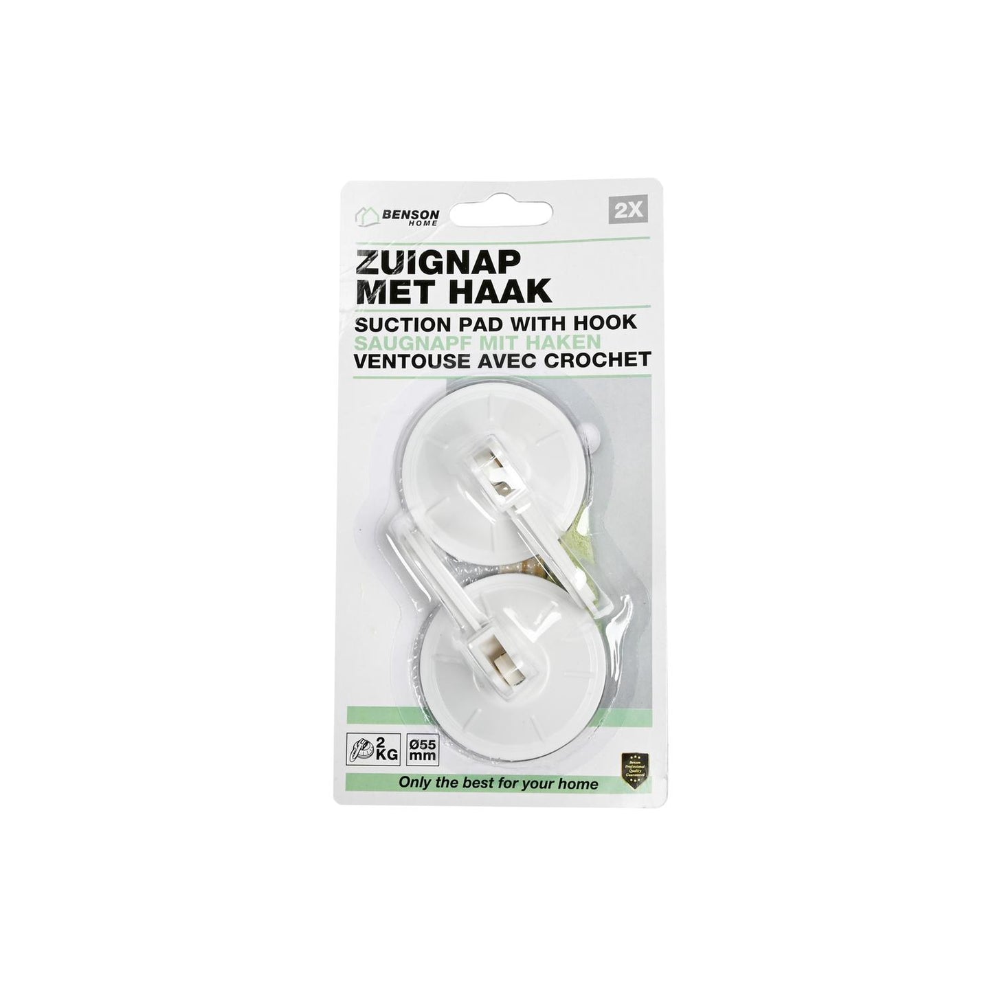 Saughaken 2tlg Saugnapf Haken Ø55 mm Kunststoff Wandhaken Bad Küche Weiß Halter