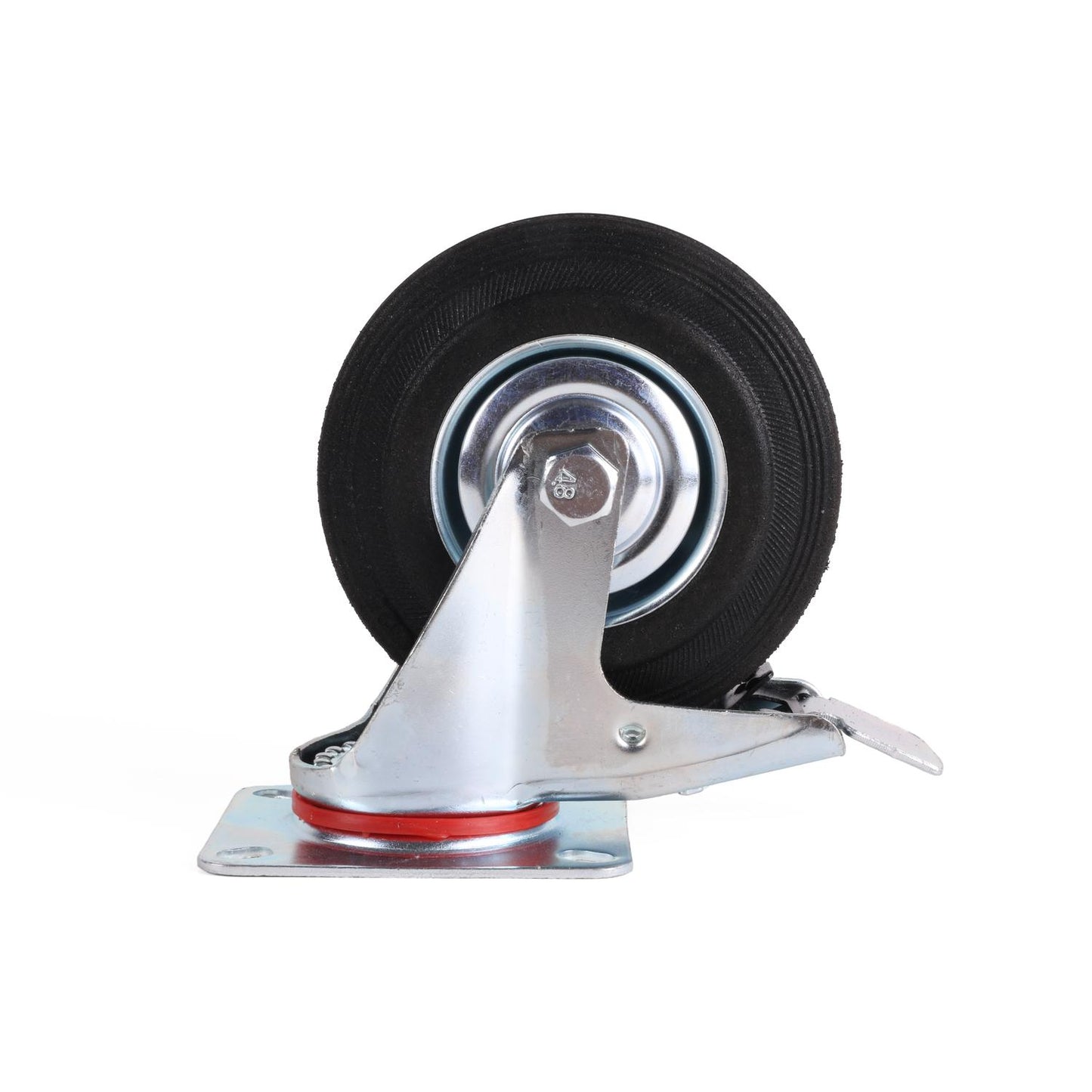 Lenkrolle 125 mm mit Bremse Vollgummi Möbelrolle drehbar Transportrolle 100 kg