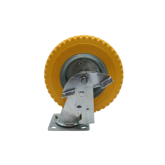 Lenkrolle 22 cm PU Reifen 8 Zoll 2.50-4 mit Bremse Transportrad mit Stahlfelge