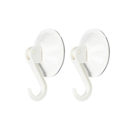 Saughaken 2tlg Saugnapf Haken Ø55 mm Kunststoff Wandhaken Bad Küche Weiß Halter