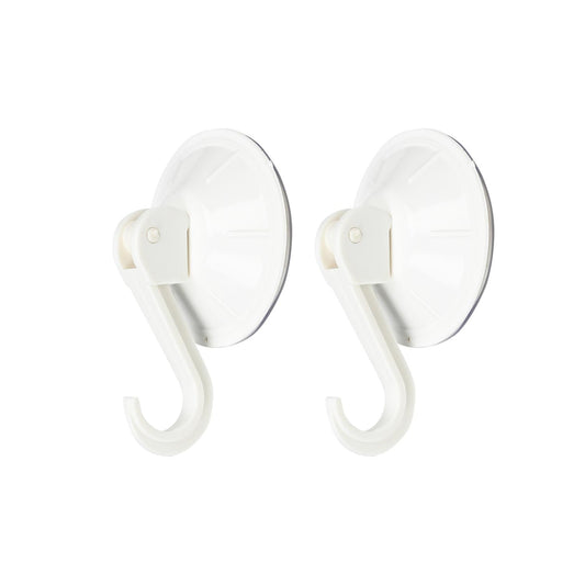 Saughaken 2tlg Saugnapf Haken Ø55 mm Kunststoff Wandhaken Bad Küche Weiß Halter