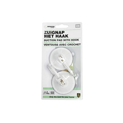 Saughaken 2tlg Saugnapf Haken Ø55 mm Kunststoff Wandhaken Bad Küche Weiß Halter