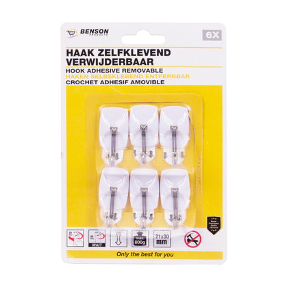 Klebehaken 6tlg Haken selbstklebend ohne Bohren ablösbar Wandhaken Küche Bad