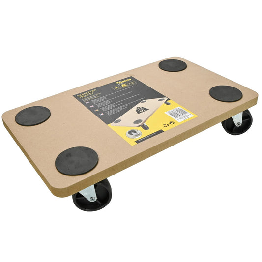 Transportroller 45x26cm bis 150kg MDF Rollbrett Möbelroller Griff Transporthilfe