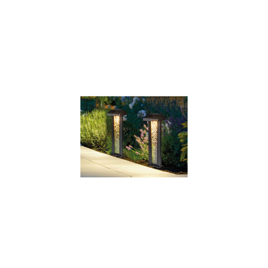 Solarleuchte 30,5cm Gartenlampe LED Schalter IP44 Kunststoff Outdoor Deko Solar