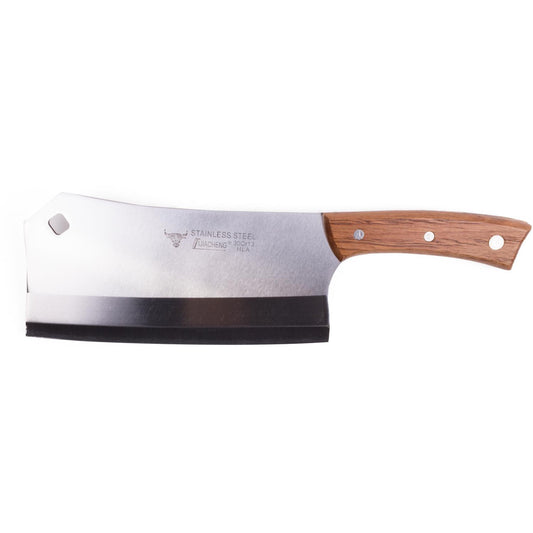 33 cm Küchenbeil Edelstahl Hackmesser Fleischmesser Holzgriff groß Metzgerbeil