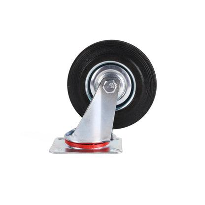 Lenkrolle 125 mm Vollgummi Möbelrolle drehbar schwarz Transportrolle 100 kg