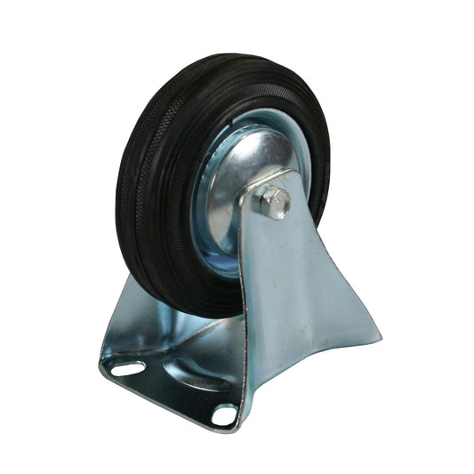 Bockrolle 20 cm Vollgummi schwarz Stahlfelge Transportrolle 205 kg Tragkraft