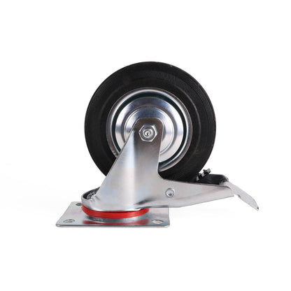 Lenkrolle 160 mm mit Bremse Vollgummi Möbelrolle drehbar Transportrolle 140 kg