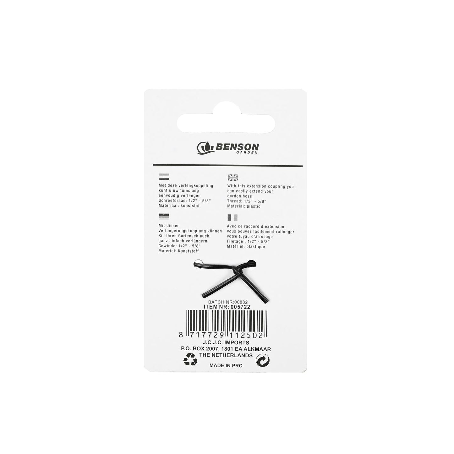 Schlauchkupplung 1/2" 5/8" Gartenschlauch Verbinder Adapter Kupplung Kunststoff